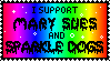 i support mary sues and sparkle dogs stamp